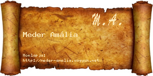 Meder Amália névjegykártya
